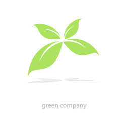 Logo four green leaves # Vector