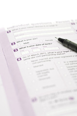 Obraz premium form on a table closeup