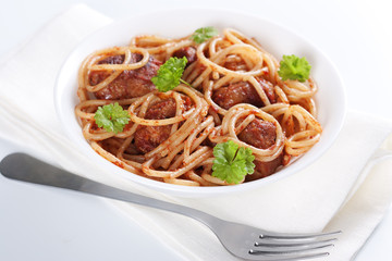 Pasta with meatballs