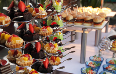 cakes at buffet dinner