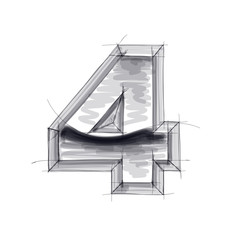 3d metal figure sketch - 4. Eps10