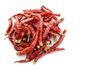 白背景に唐辛子の集合