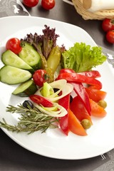 Fresh vegetables on the plate