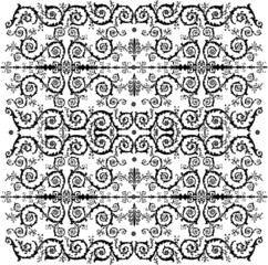 black designed background with curls