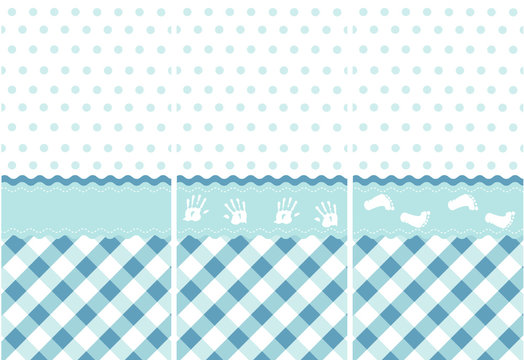 seamless baby boy pattern, blue wallpaper set