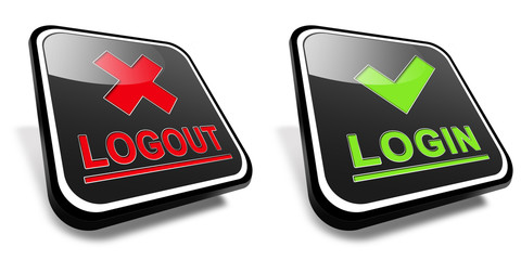 LOGIN + LOGOUT button