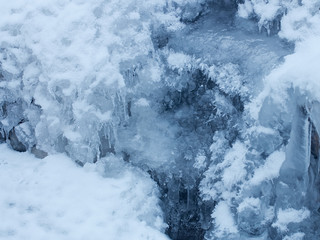 ice on the river in winter