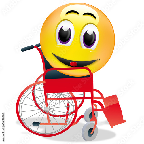 "smiley rollstuhl fahren" fichier vectoriel libre de droits sur la