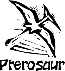 Woodcut Pterosaur Dinosaur © xunantunich