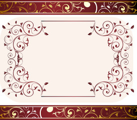 Invitation card with floral ornament