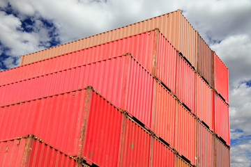 containers in logistics harbor