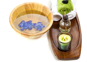 Spa accessories isolated on white