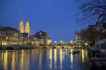 Zurich at twilight
