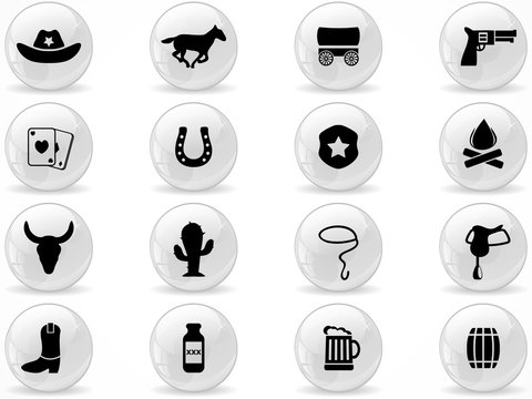 Web buttons, Cowboys icons