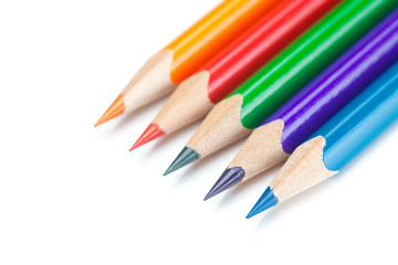 colored pencils isolated on white