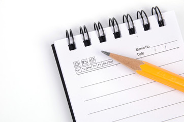 Notepad and pencil