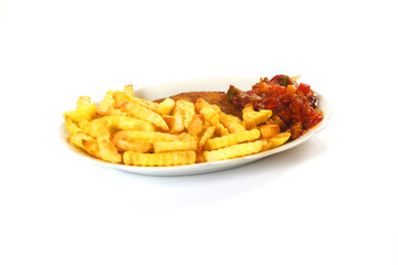 Zigeunerschnitzel mit Pommes / Schnitzel with French fries