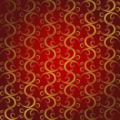 Golden-red seamless pattern (vector)