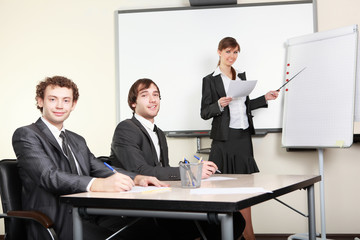 young business woman making presentation