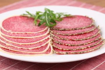 Salami with parmesan and pepper crust