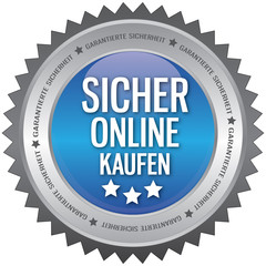 Button - Sicher Online Kaufen - blau