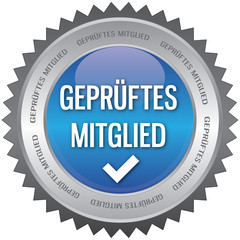 Button - Geprüftes Mitglied - blau