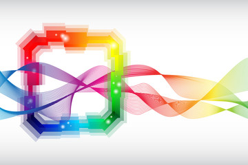 rainbow colored abstract template cover