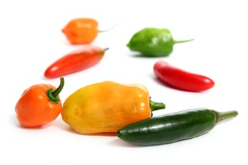 chili Habanero Serrano hot mexican peppers