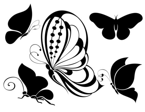 Set of Tattoo butterflies