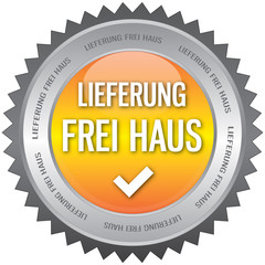 Button - Lieferung frei Haus - gelb