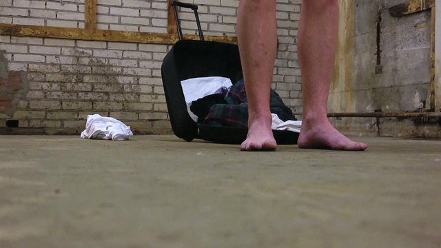 Scene of an evicted man
