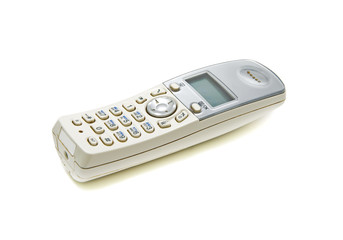 telephone receiver on white background