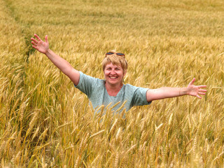 The woman in a wheaten field