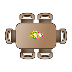 Vector table kitchen flower