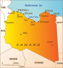 Fototapete Rund Politische Karte von Libyen © jelena zaric