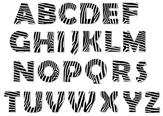 Zebra alphabet vector pack