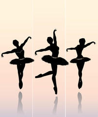 Vector Illustration of  dancing  ballerinas