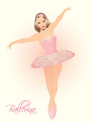 Naklejka premium Vector Illustration of Cute dancing Ballerina