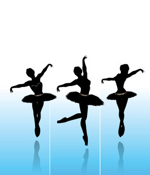 Vector Illustration of  dancing  ballerinas