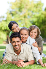 Happy family in the park