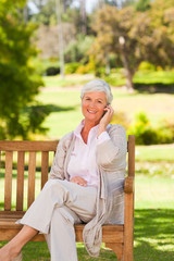 Elderly woman in the park