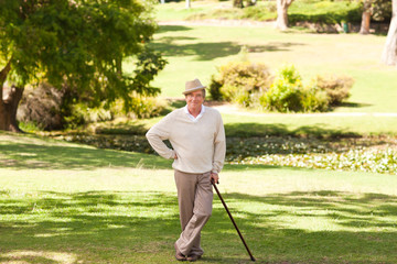 Senior man posing in front of the camera