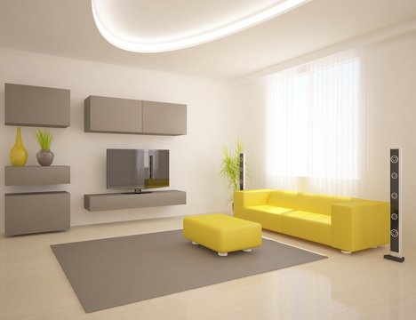 modern interior with furniture