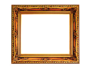 golden frame isolated on white
