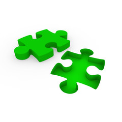 3d puzzle green white