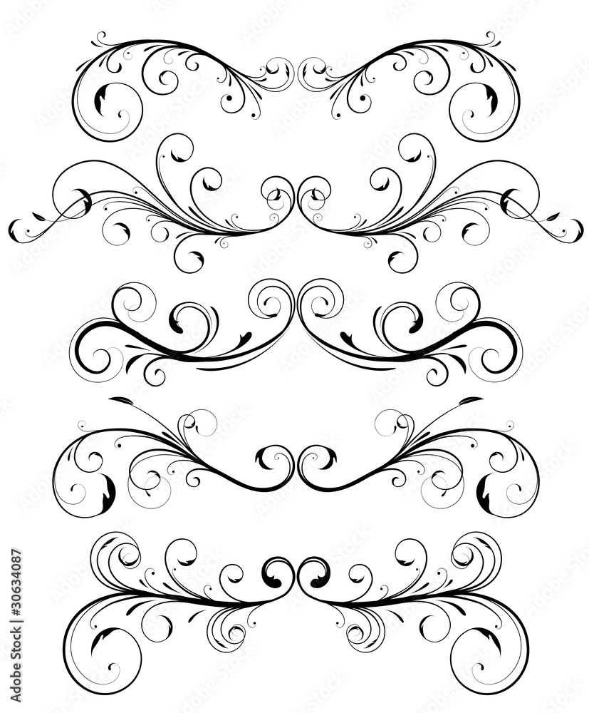 Poster floral decorative elements