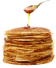 honey and pancakes
