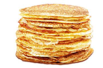 pancakes on the white background