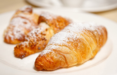 Plate with croissants