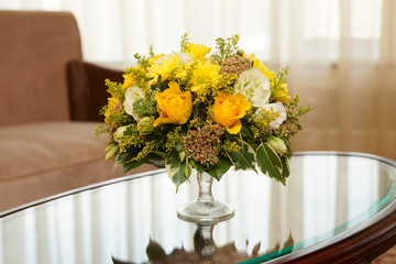 Flowers in a hotel room